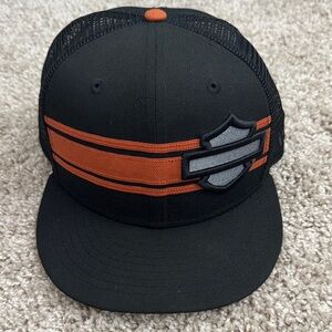 Harley-Davidson Black and Orange Cap